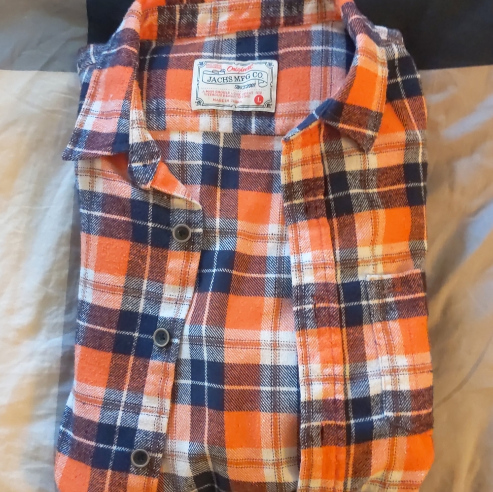 Button Down Orange Flannel